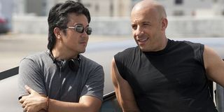 Justin Lin with Vin Diesel making Fast Five