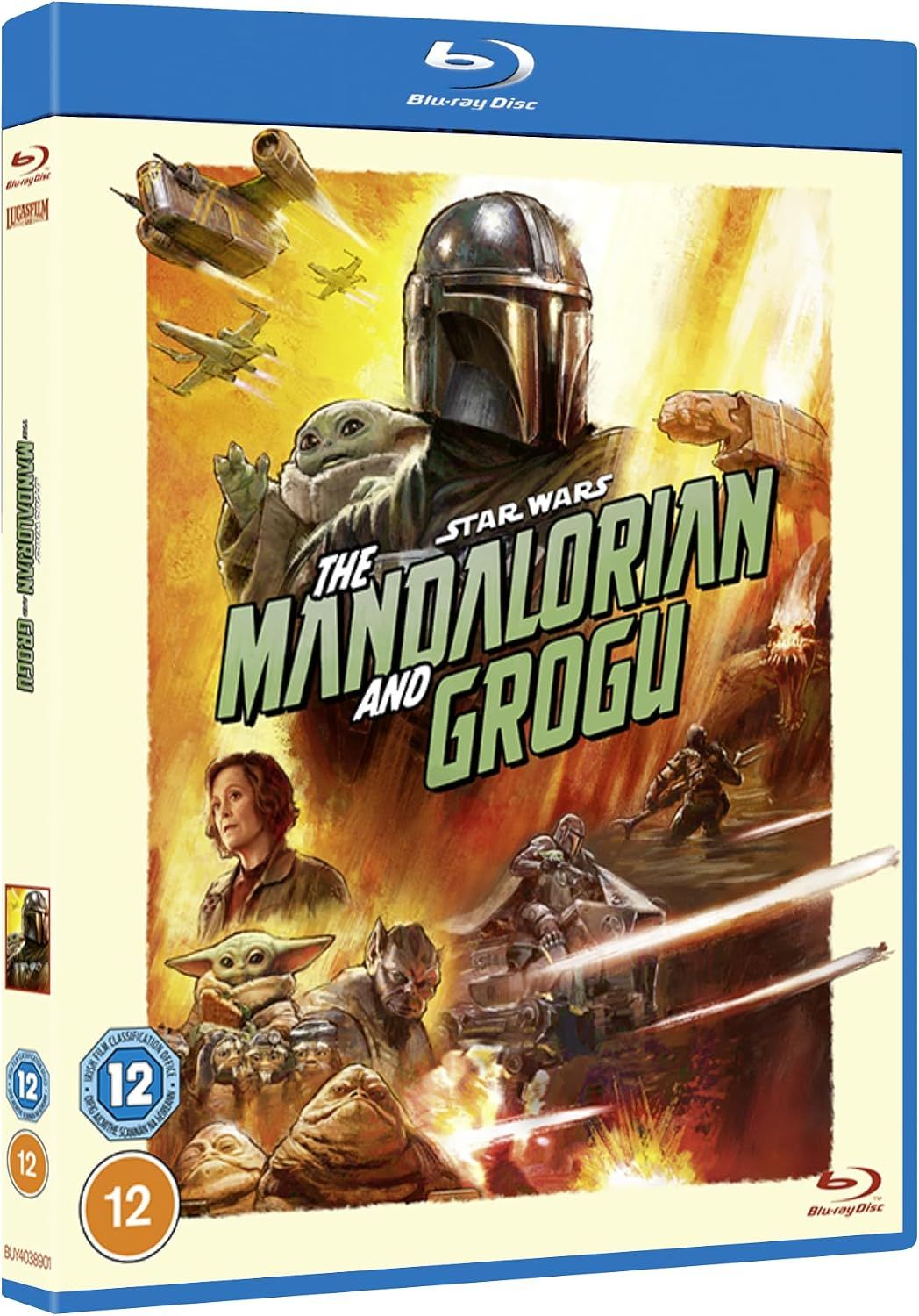 The cover of the Blu-ray of Star Wars: The Mandalorian And Grogu.