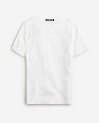 Fine-Rib Fitted Boatneck T-Shirt