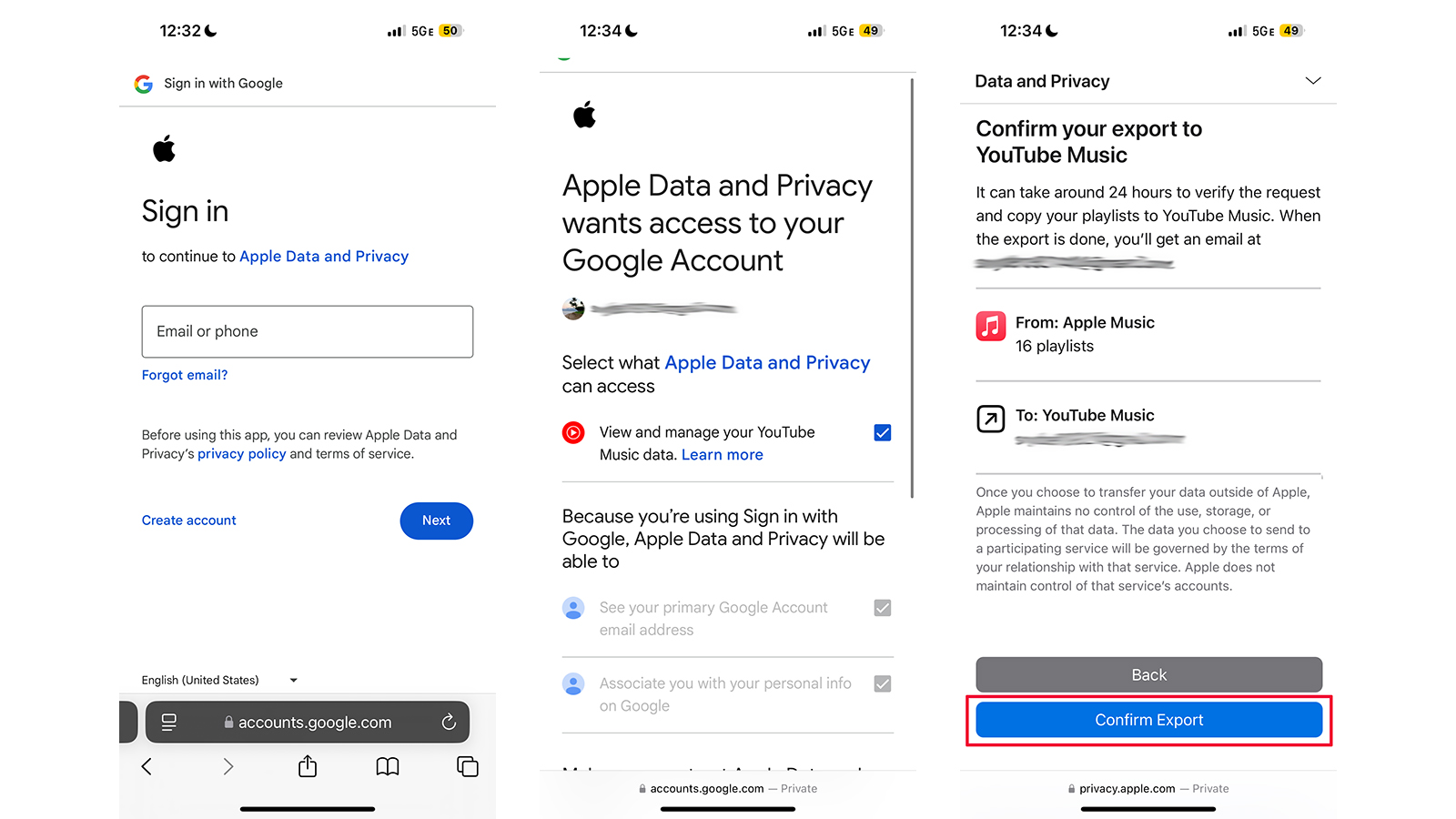 Transferring Apple Music playlists to YouTube Music