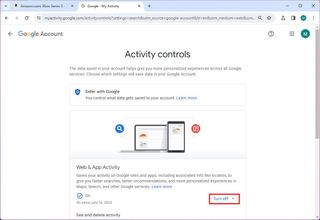 Chrome enable Web & App Activity