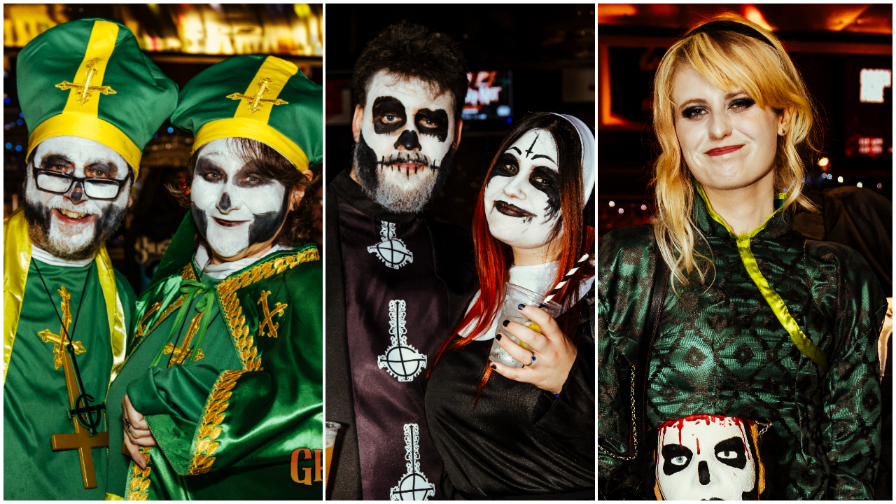 Fans dressed up as various Ghost characters