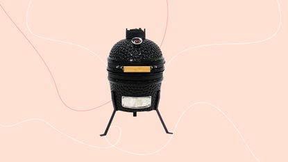 Wilko Ceramic Carbon BBQ on pink graphic background