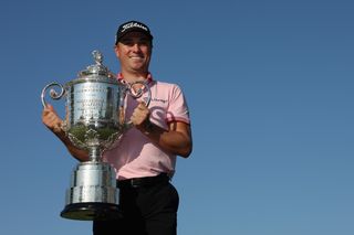 Justin Thomas celebrates his PGA Championship win in 2022