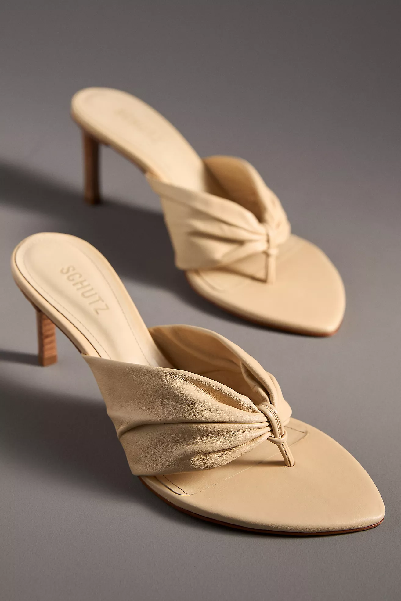 Schutz Lori Mid Thong Heeled Sandals