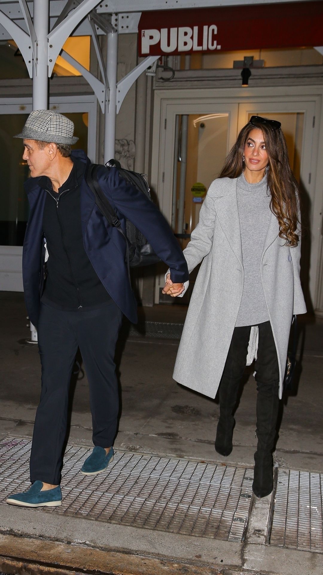 American actor George Clooney and wife Amal Clooney seen holding hands in NYC
