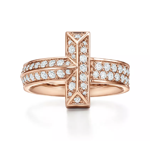 Tiffany &amp;amp; Co., T1 Ring in Rose Gold with Diamonds