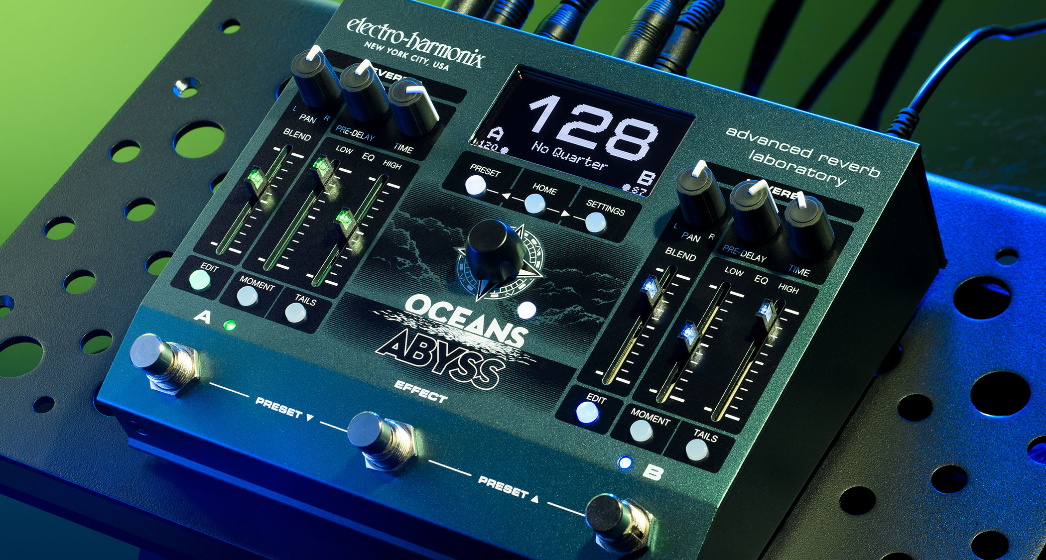 Electro-Harmonix Oceans Abyss Advanced Reverb Laboratory: not so much a reverb pedal as a MIDI-enabled workstation.