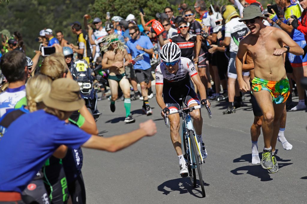 Peter Stetina (Trek-Segafredo) powers his way up the climb