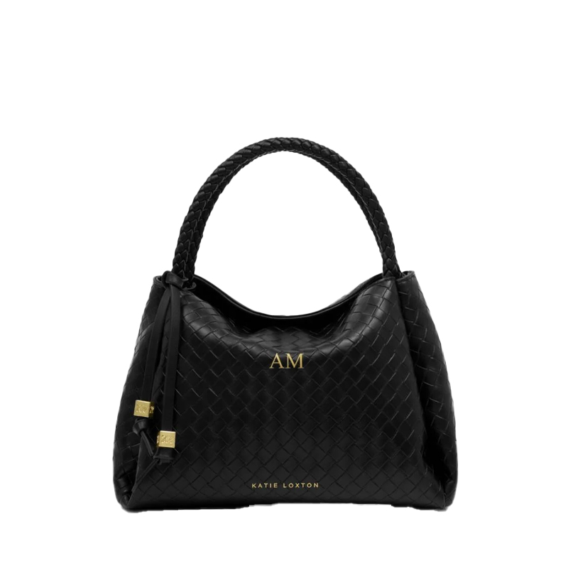 Katie Loxton small black woven handbag