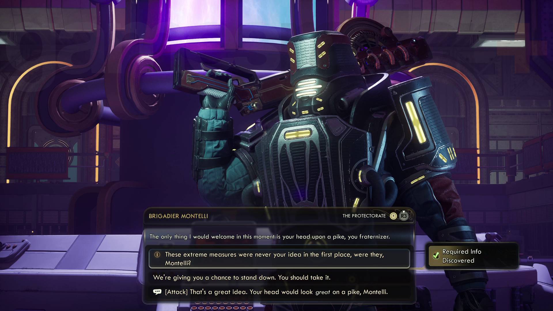 The Outer Worlds 2 Montelli extreme measures dialogue option