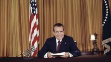 President Richard Nixon during a nationally televised address regarding Watergate
