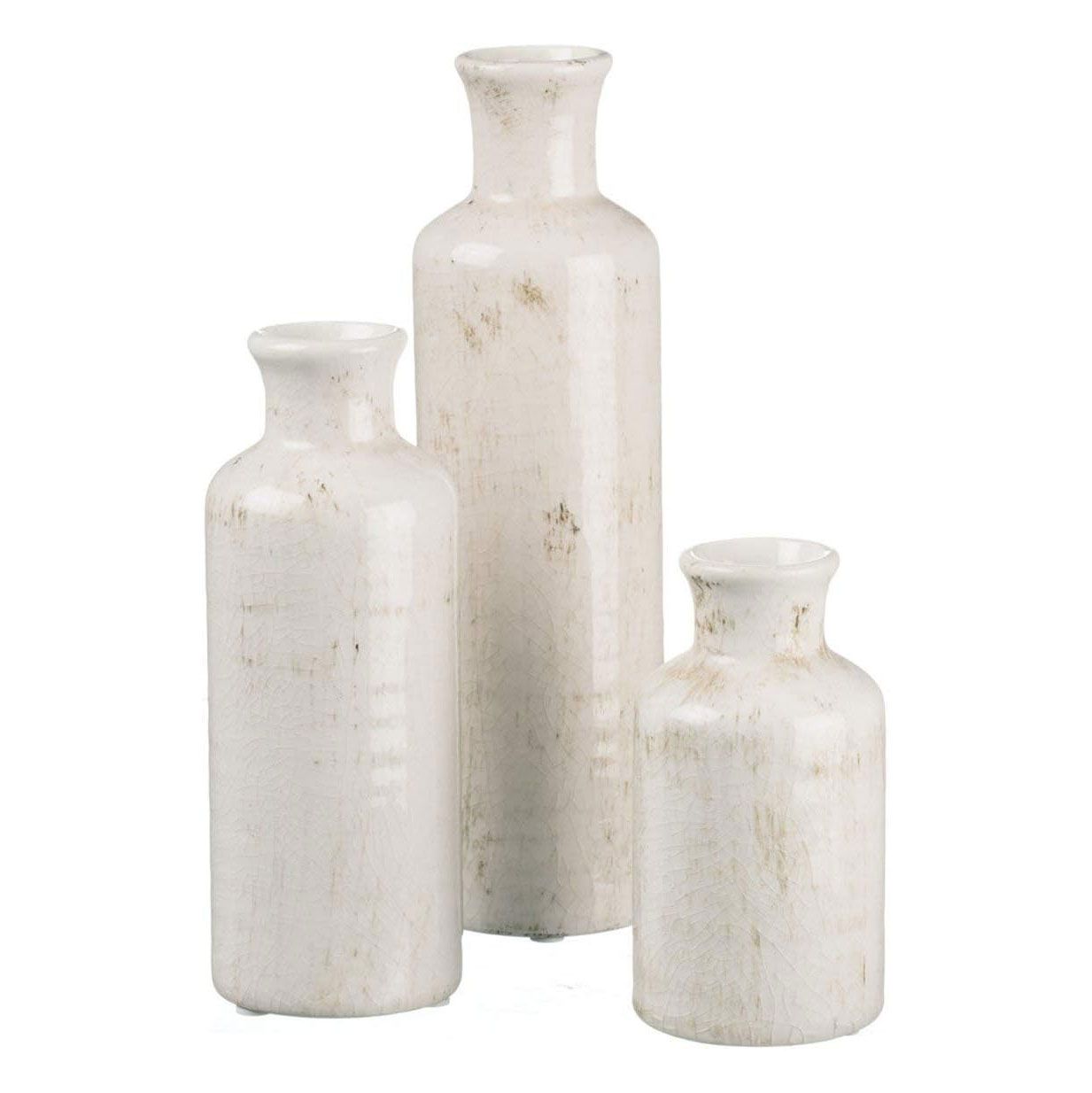 Sullivans White Ceramic Vase Set