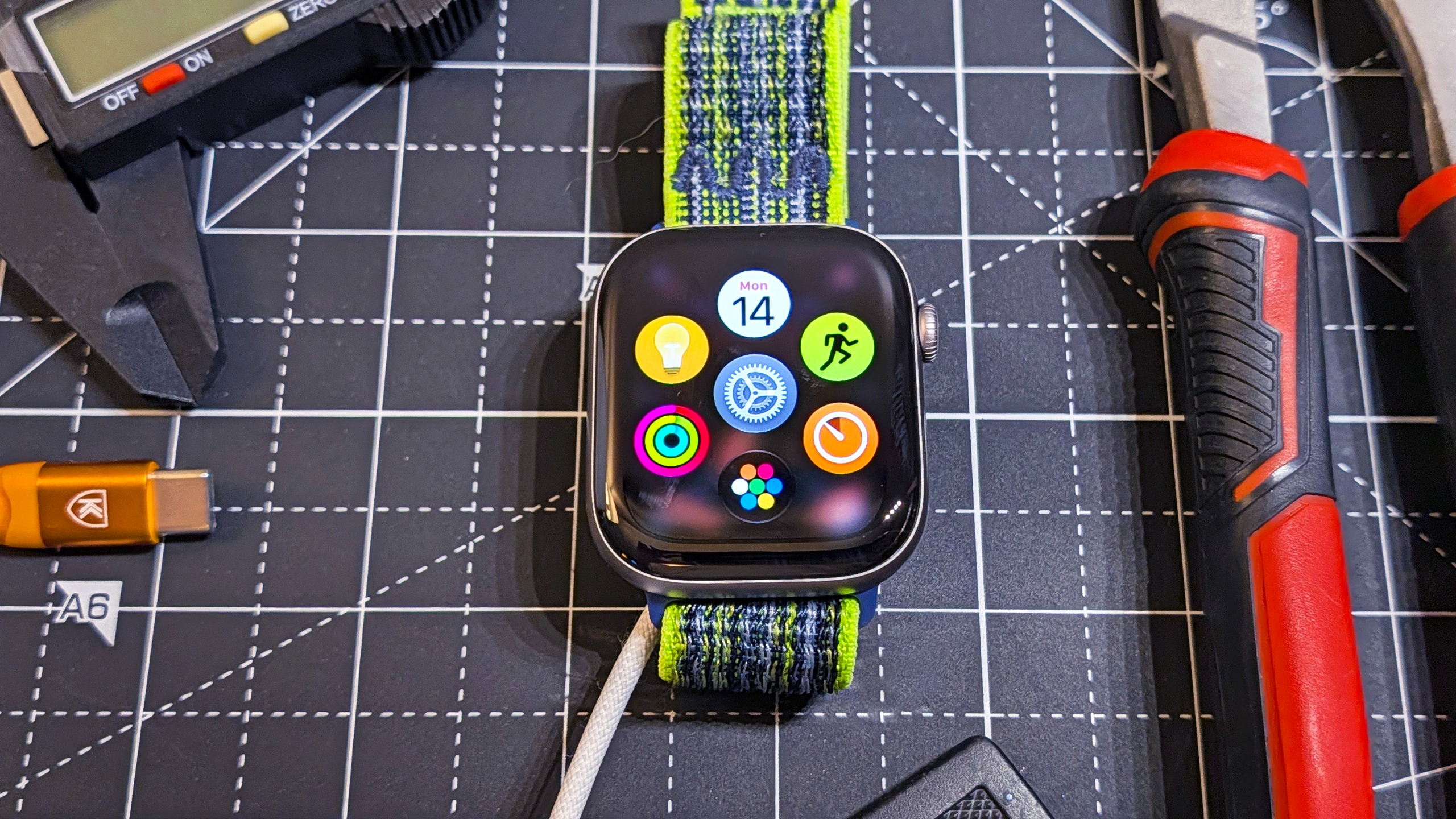 Close-up of the Apple Watch 11 running the latest watchOS 27 software