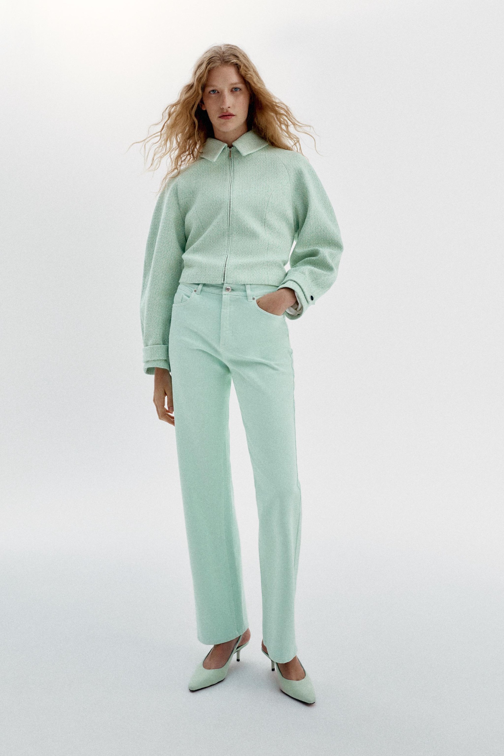 Z1975 High Rise Regular Long Length Jeans - Light Mint Green - 25 (us 0)