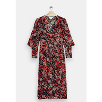 Ruched Front Floral Print Midi Dress, Now £44.99 Was £49.99