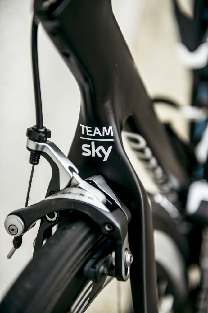 The Pinarello F8 feautures aerodynamic truncated aerofoil-shaped tubes, which have been dubbed FlatBack