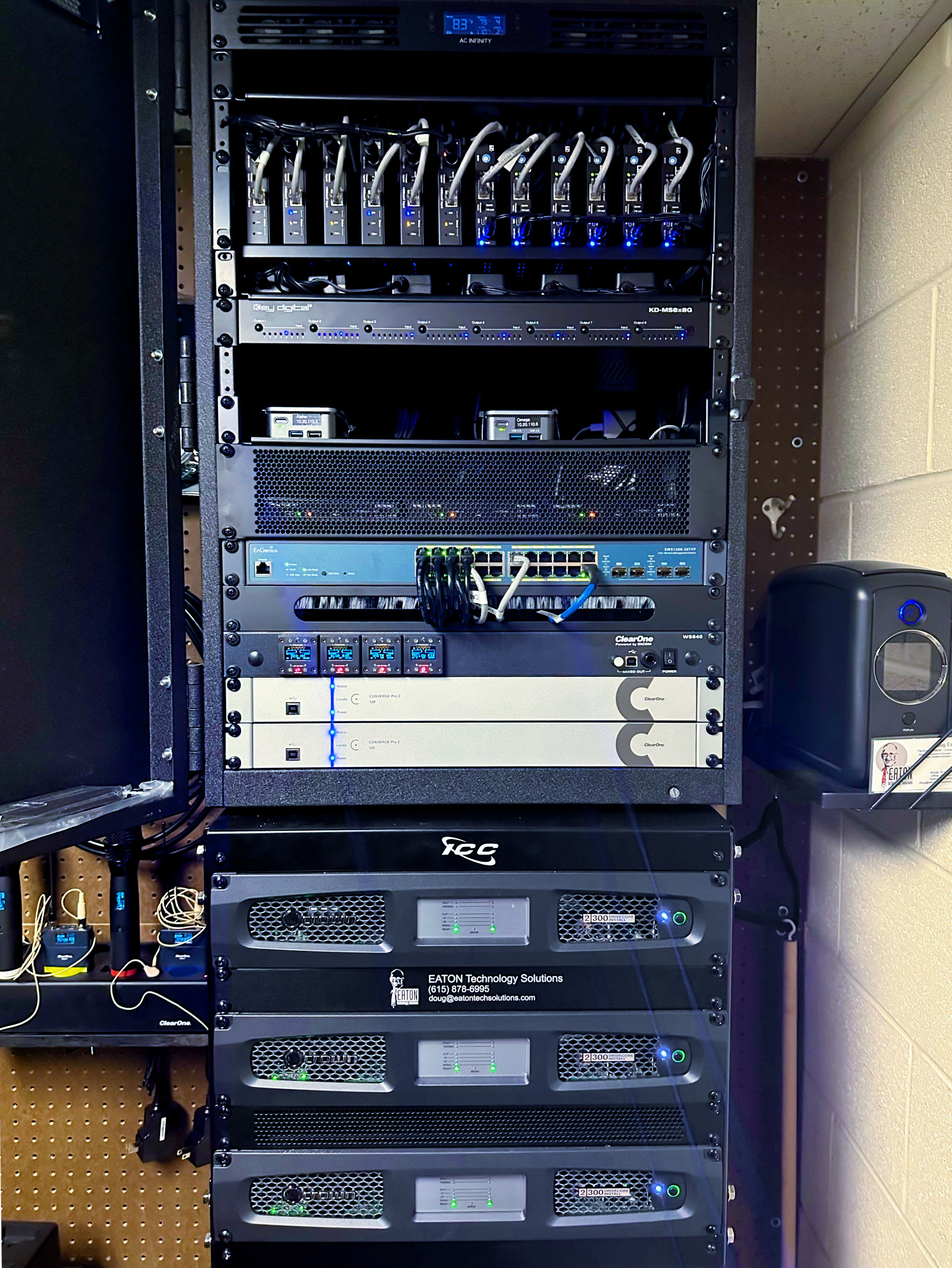 The AV rack in the Carson Springs Baptist Conference Center