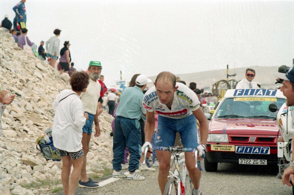 Marco Pantani climbing Mont Ventoux during the 1994 Tour de France