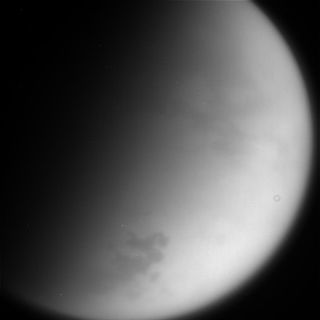 A photo of Saturn’s huge moon Titan, captured by NASA’s Cassini spacecraft on Sept. 13, 2017.
