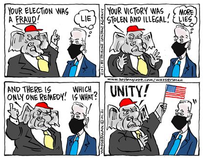 Political Cartoon U.S. democrats gop unity biden