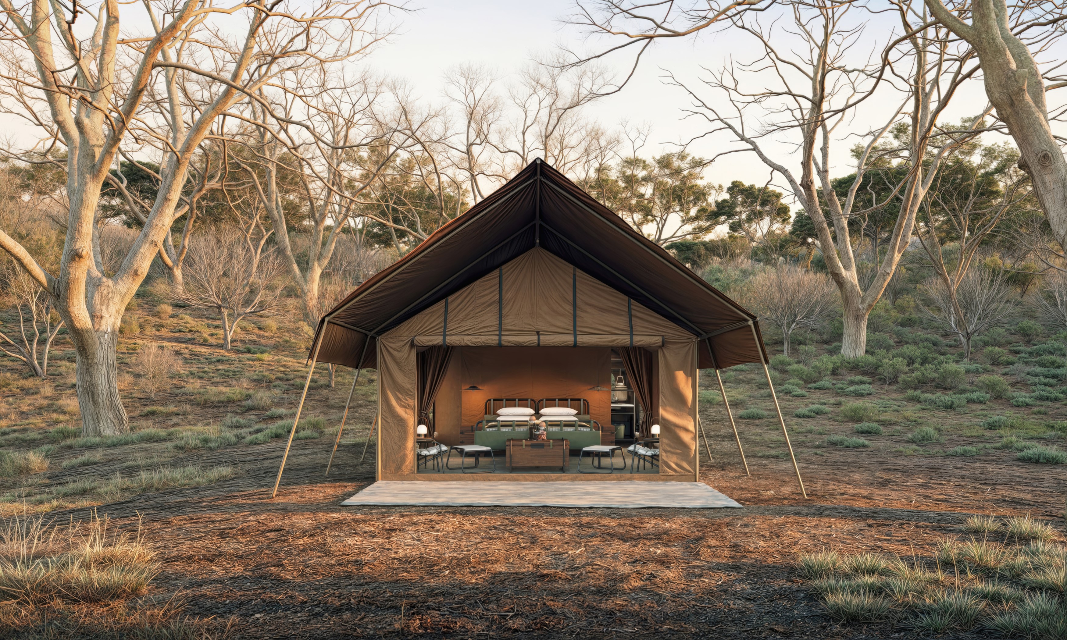 A luxury tent at andBeyond Sandibe Under Canvas