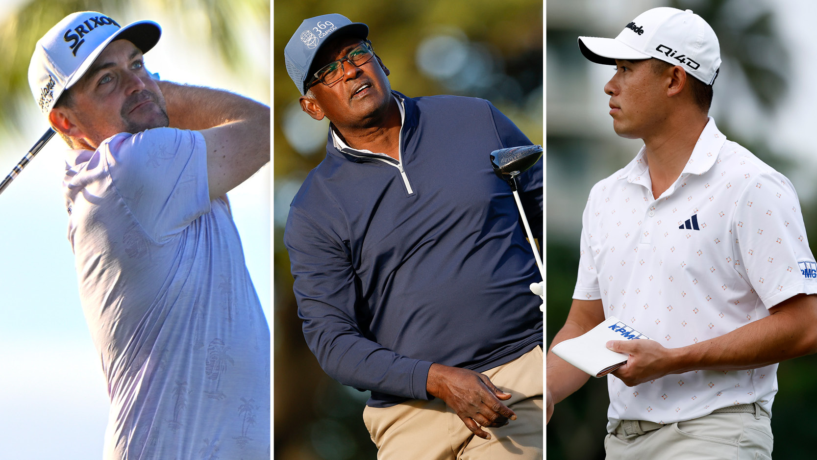 Keegan Bradley, Vijay Singh and Collin Morikawa all hit golf shots