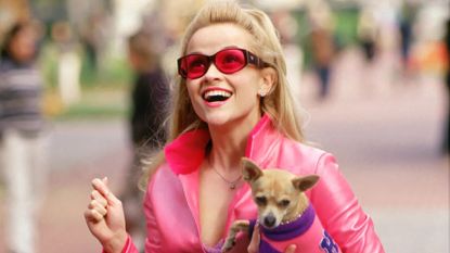 reese witherspoon and bruiser in legally blonde