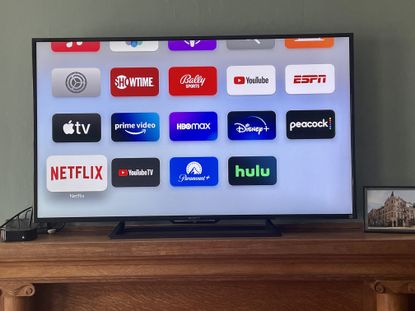Image of a Smart TV showing streaming services options