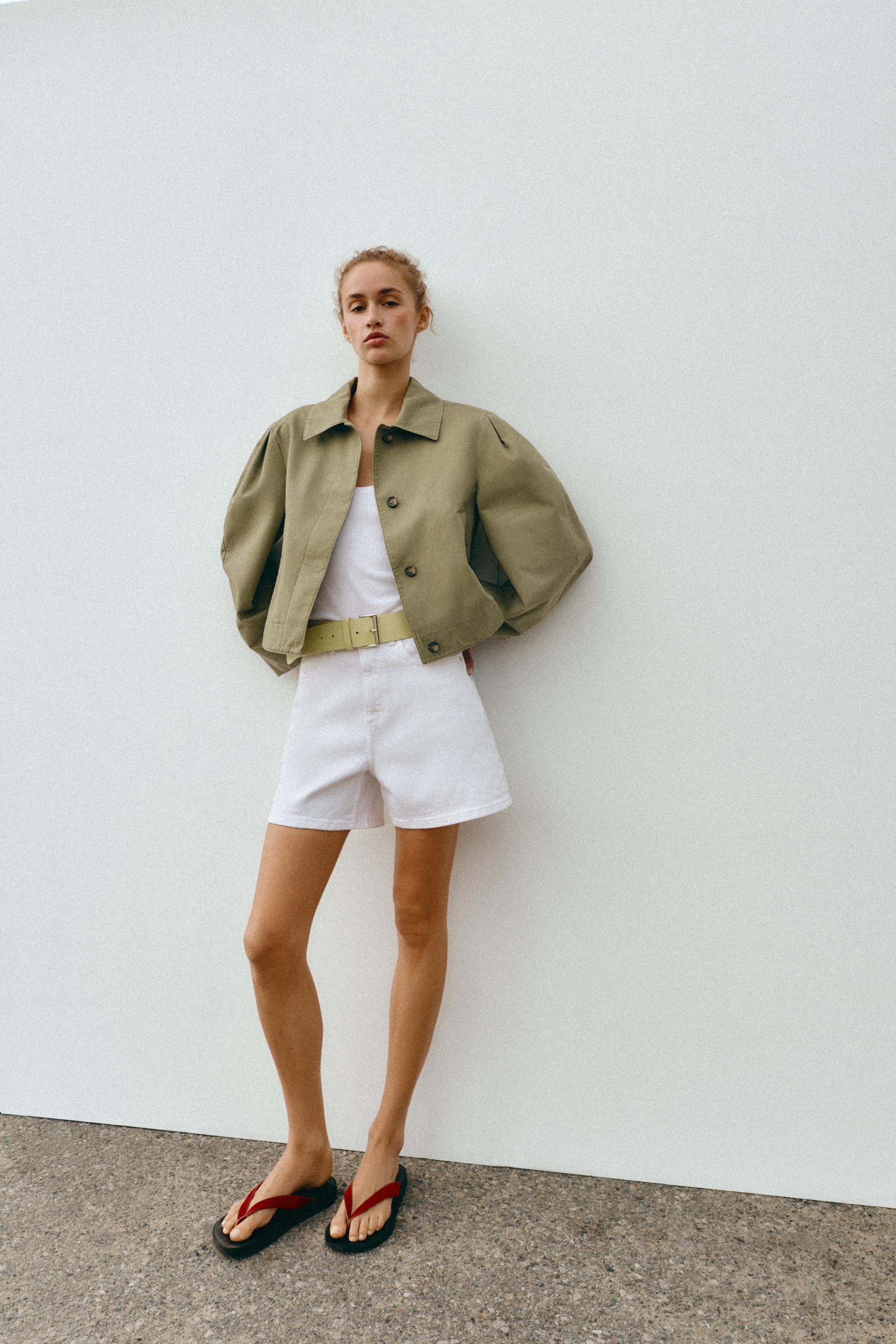 Washed Effect Short Jacket