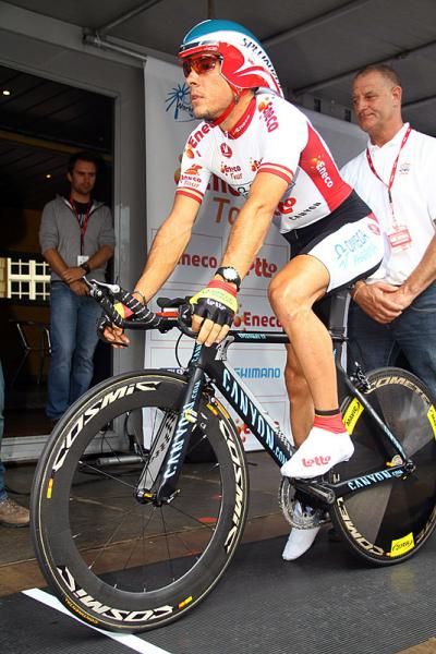 Race leader Philippe Gilbert in the start house.