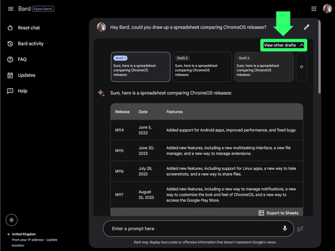 Google Bard can create spreadsheets for you — here's how | Laptop Mag