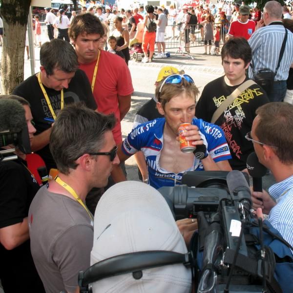 Jurgen Van De Walle receives a lot of media attention after battling in the breakaway group. Strongest quote: "We weren't planning to offer Lance any gifts. He won enough in his career."