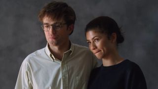 Charlie (Robert Pattinson) and Emma (Zendaya) pose awkwardly in The Drama.
