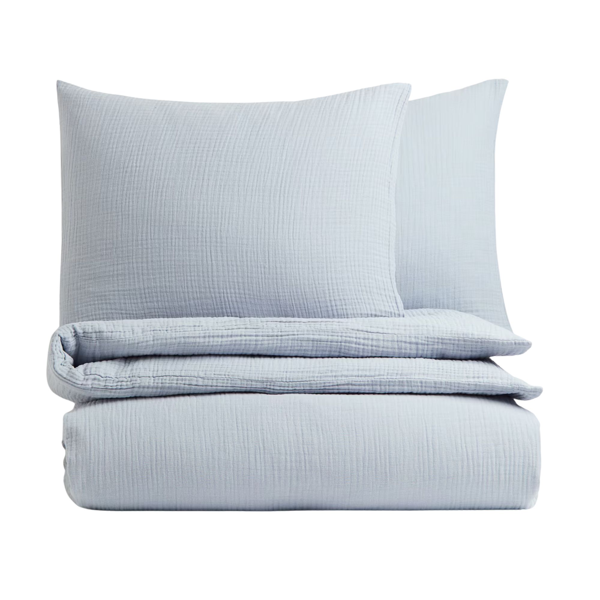 H&amp;amp;M Home, Muslin Double Duvet Cover Set - Light Dusty Blue