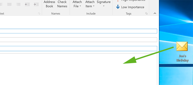 how to add outlook calendar event to email