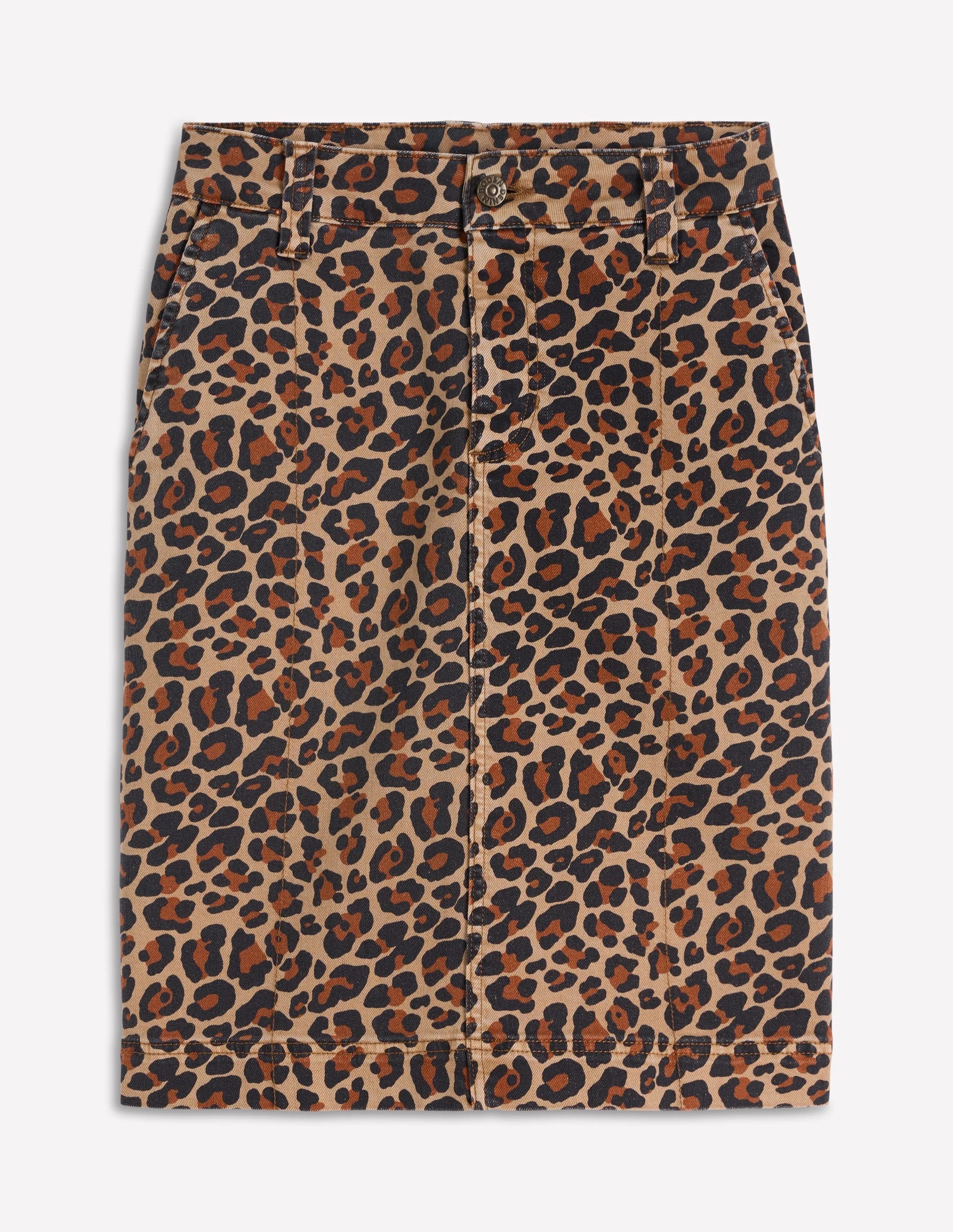 Boden, Straight Denim Skirt-Animal Print