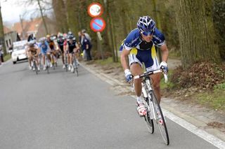 Bjorn Leukemans (Vacansoleil) makes an attack.