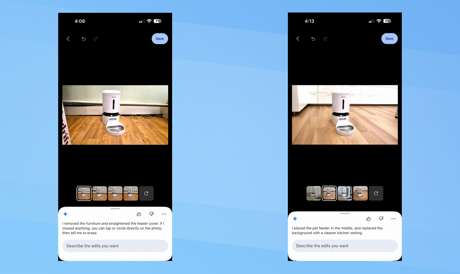 Ask Photos screen shots.