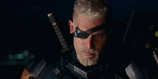 Joe Manganiello stares down the camera in Justice League