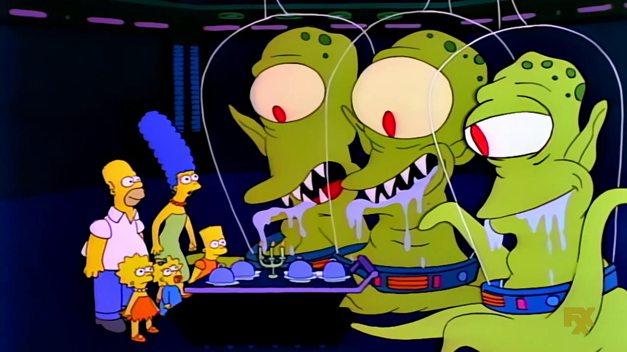 Screenshot of Kang and Kodos from the Simpsons