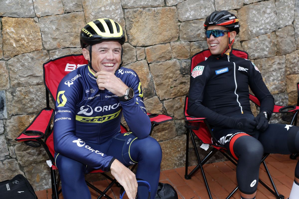 Simon Gerrans and new BMC teammate Richie Porte at the team training camp