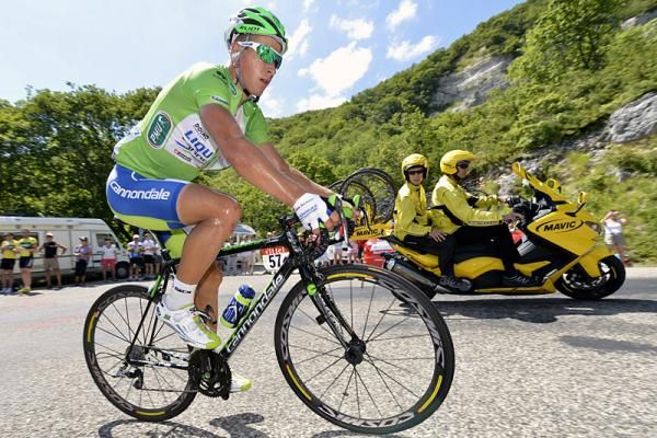 Peter Sagan (Liquuigas-Cannondale) spent much of stage 10 out on the attack in a large breakaway.