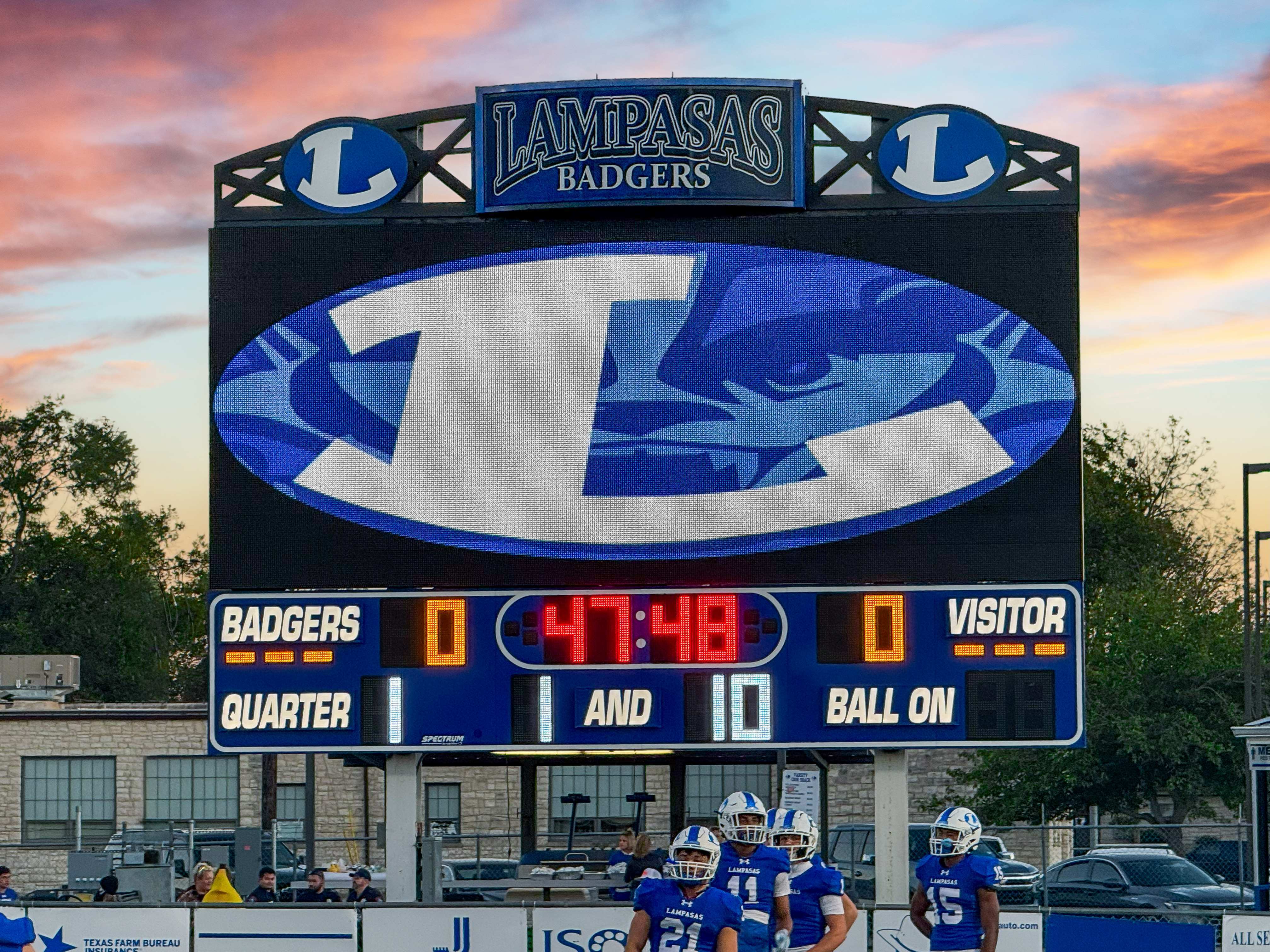 Scoreboard at Lampasas ISD football stadium
