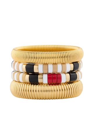 Ben-Amun The London Stack Cobra Bracelets, Set of 4 on white background