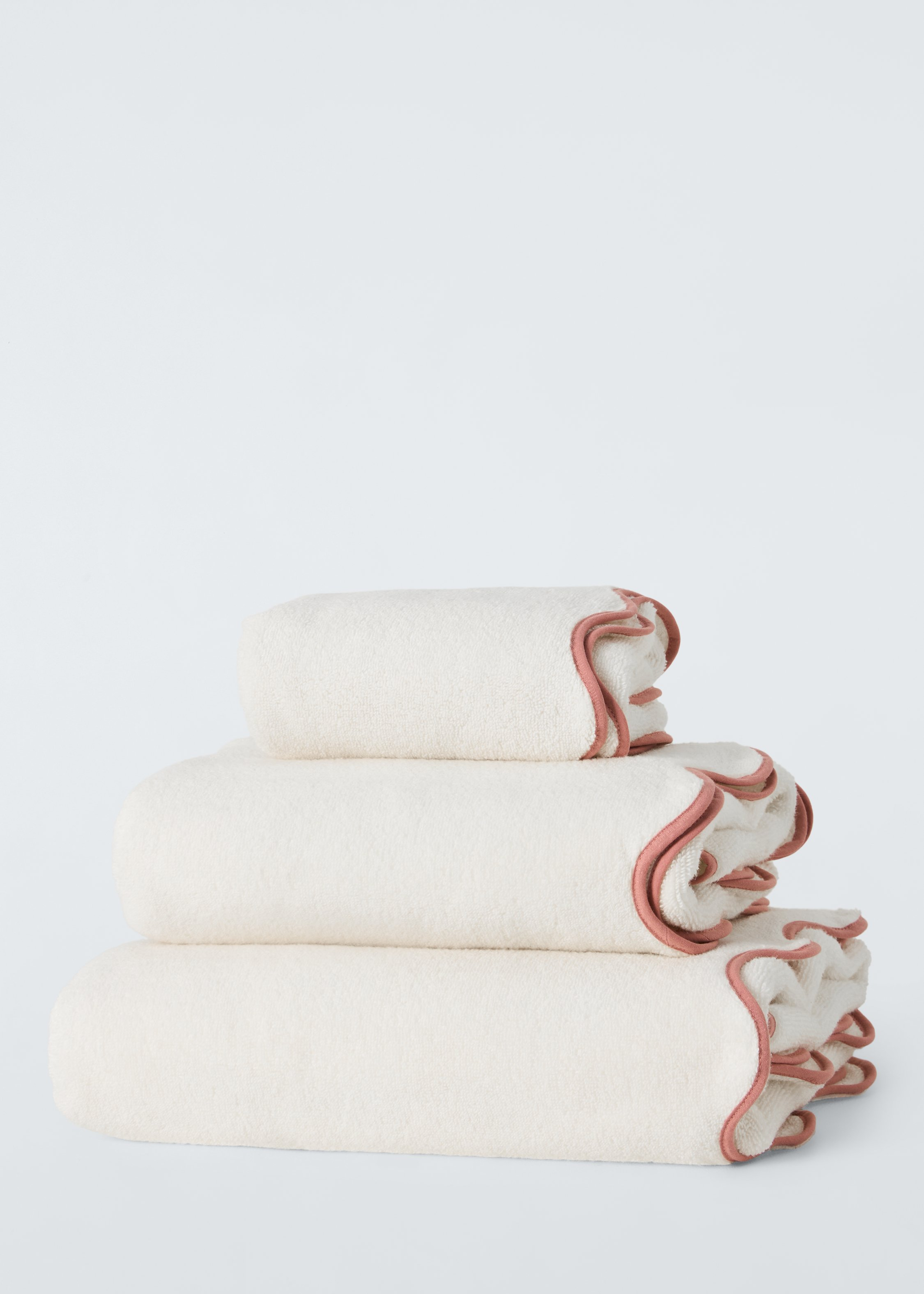 John Lewis Scallop edge hand towel in old Rose