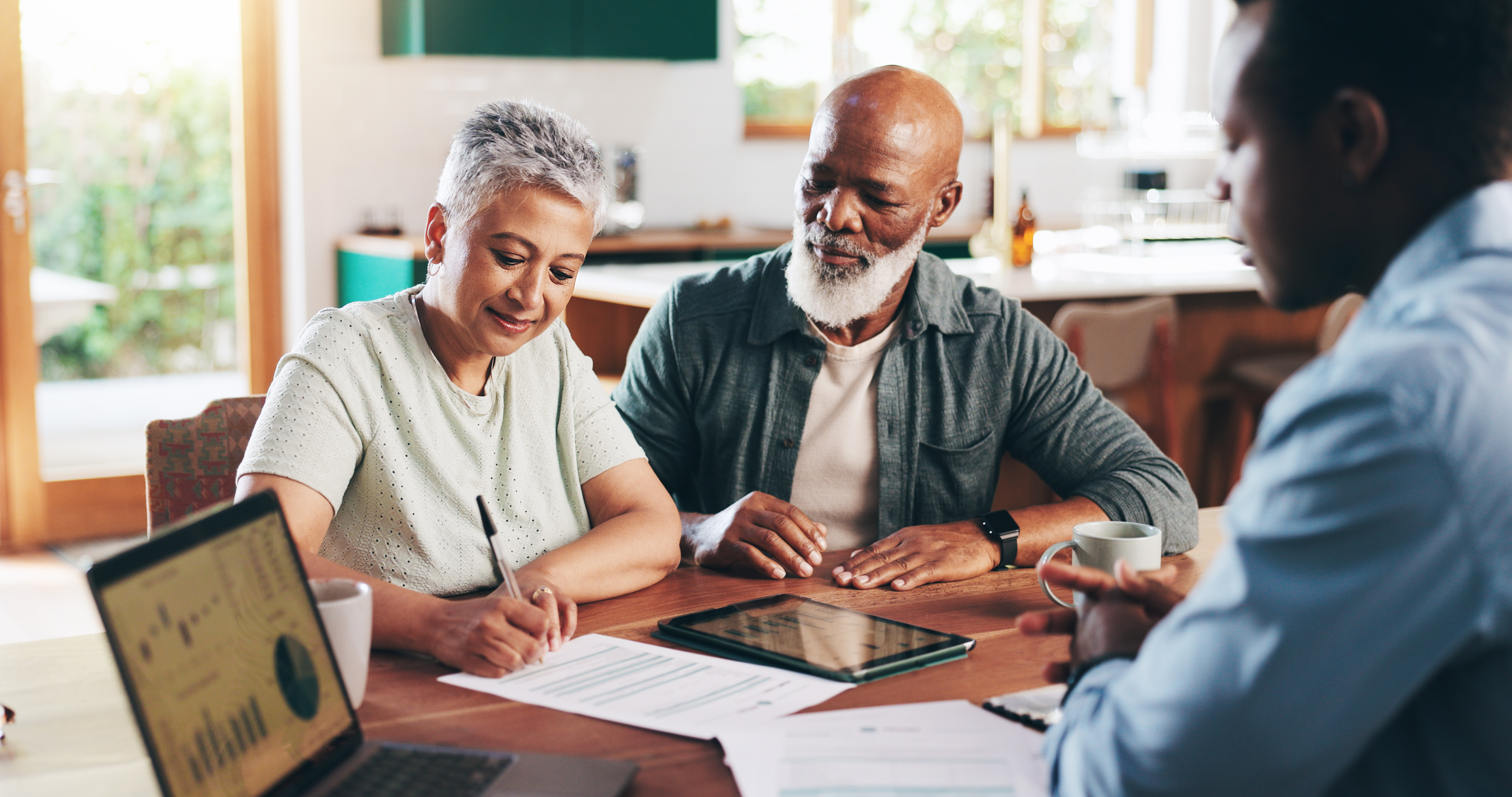 Couple going over financial documents