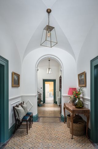 hallway with console table