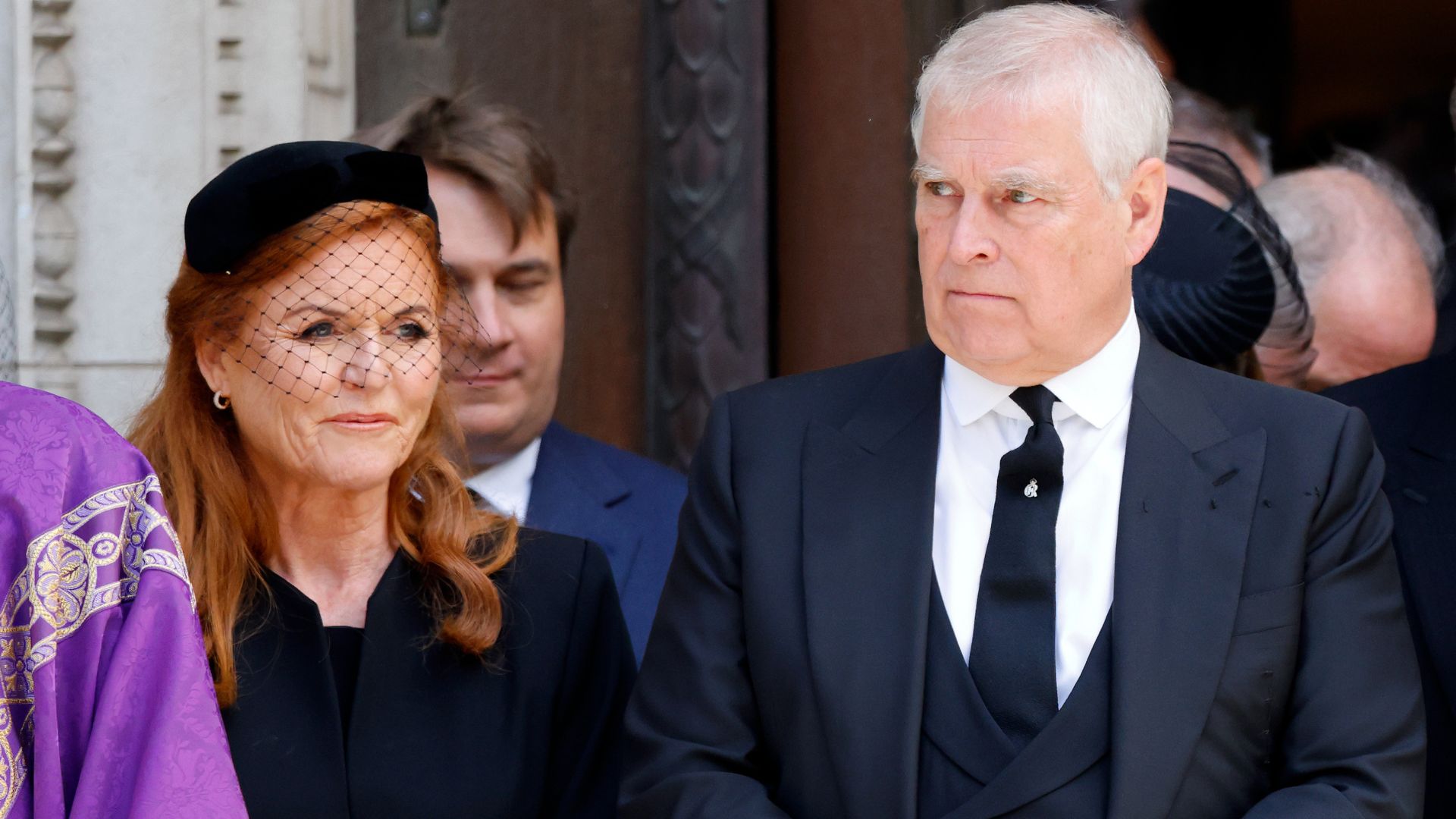 Sarah Ferguson, Duchess of York and Prince Andrew, Duke of York attend Katharine, Duchess of Kent&#039;s Requiem Mass service at Westminster Cathedral on September 16, 2025