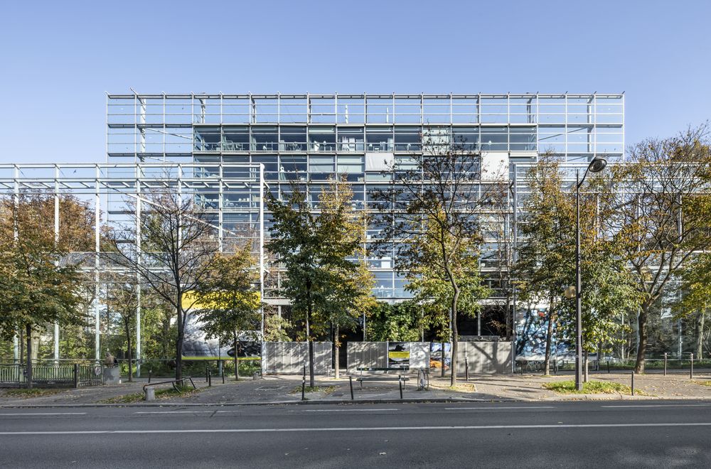 celebrating the world around and Fondation cartier collaboration, we view the building of the Fondation Cartier pour l&#039;art contemporain, Paris, 2020 by Jean Nouvel, Emmanuel Cattani &amp; Associés / Adagp, Paris